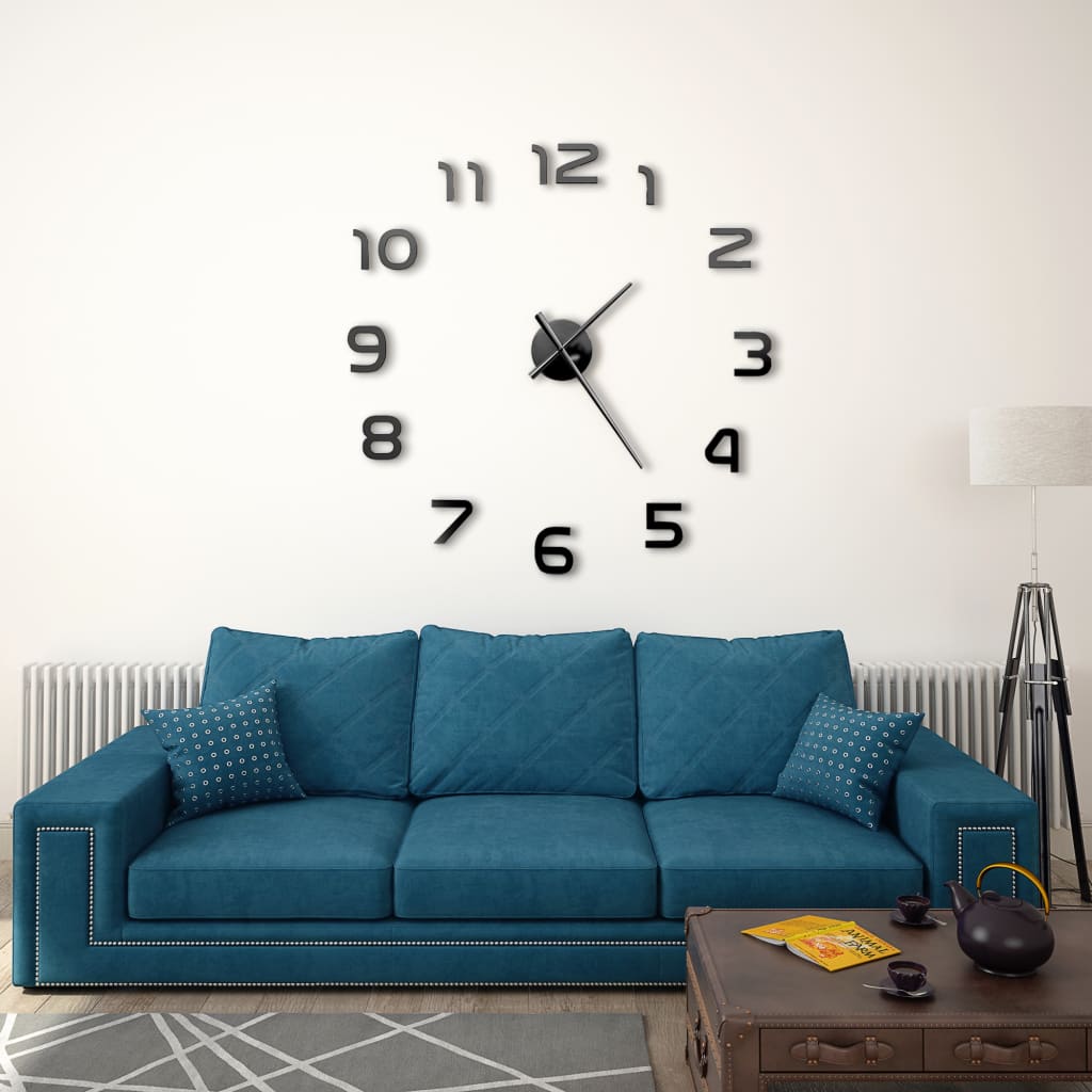 Horloge murale 3D XXL 100 cm - Design moderne DIY
