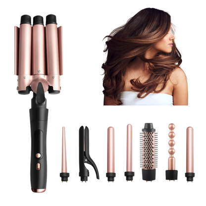 8 in 1 Hair Straightener - Professional Ceramic Hairdressing Kit