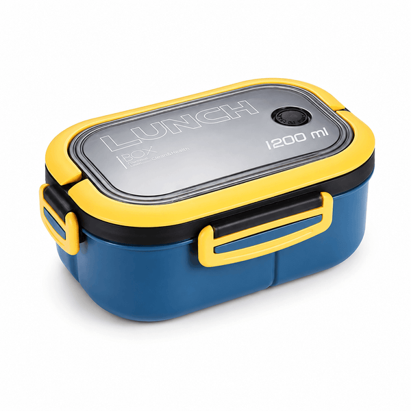 Lunch Box Bento 1200ml avec Couverts - Boîte Repas Compartimentée Micro-Ondes