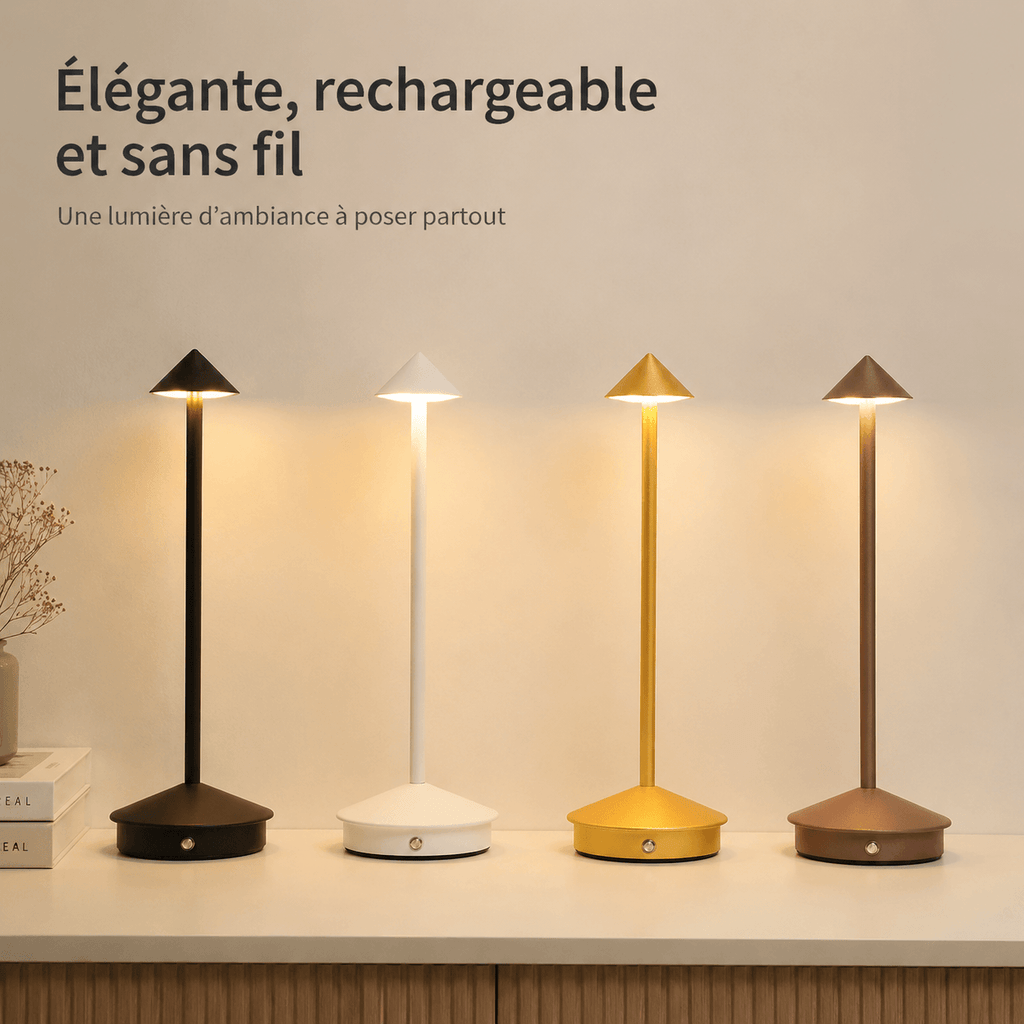 Lampe de Table LED Sans Fil Rechargeable Tactile Aluminium