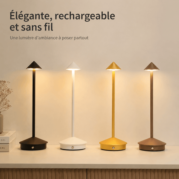 Lampe de Table LED Sans Fil Rechargeable Tactile Aluminium