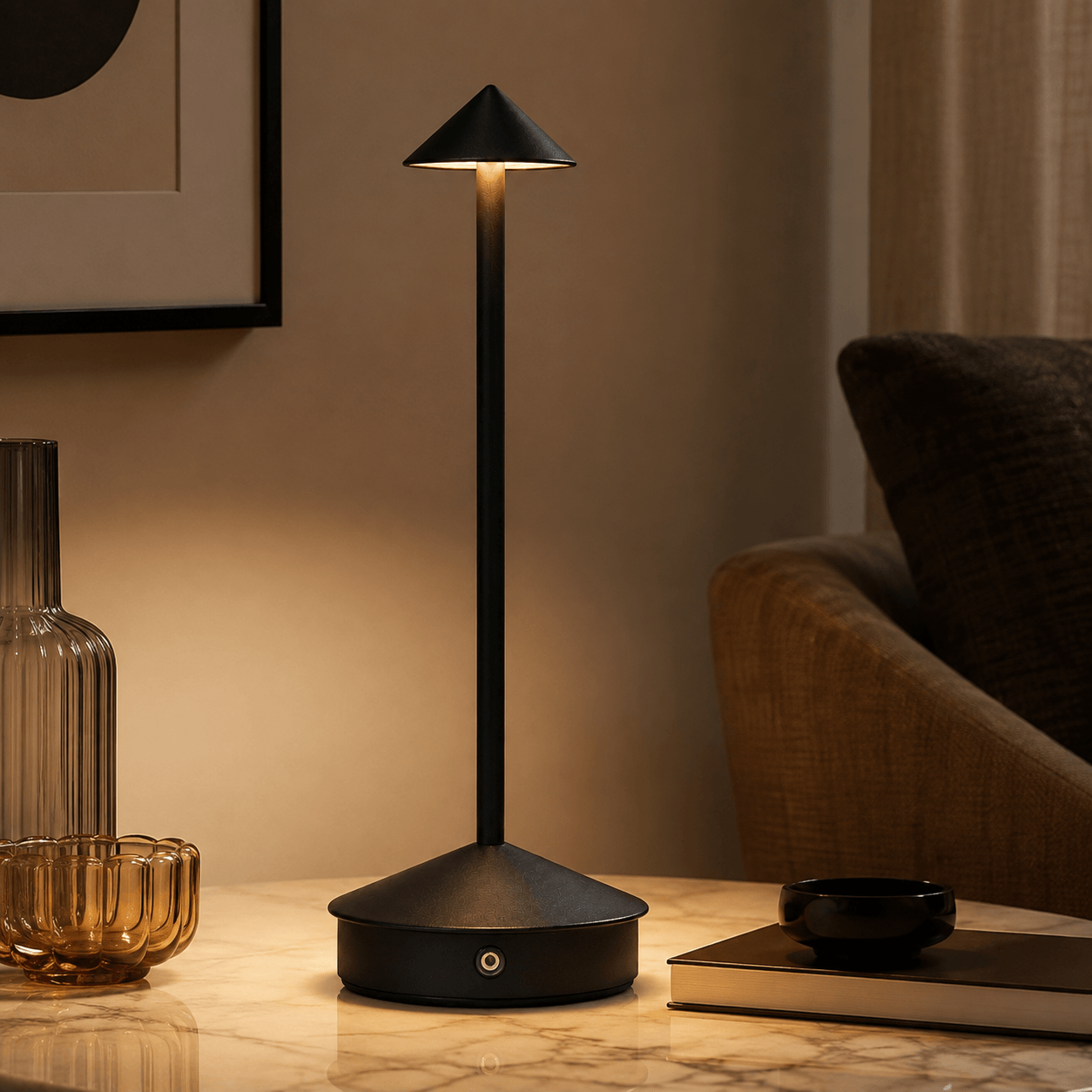Lampe de Table LED Sans Fil Rechargeable Tactile Aluminium