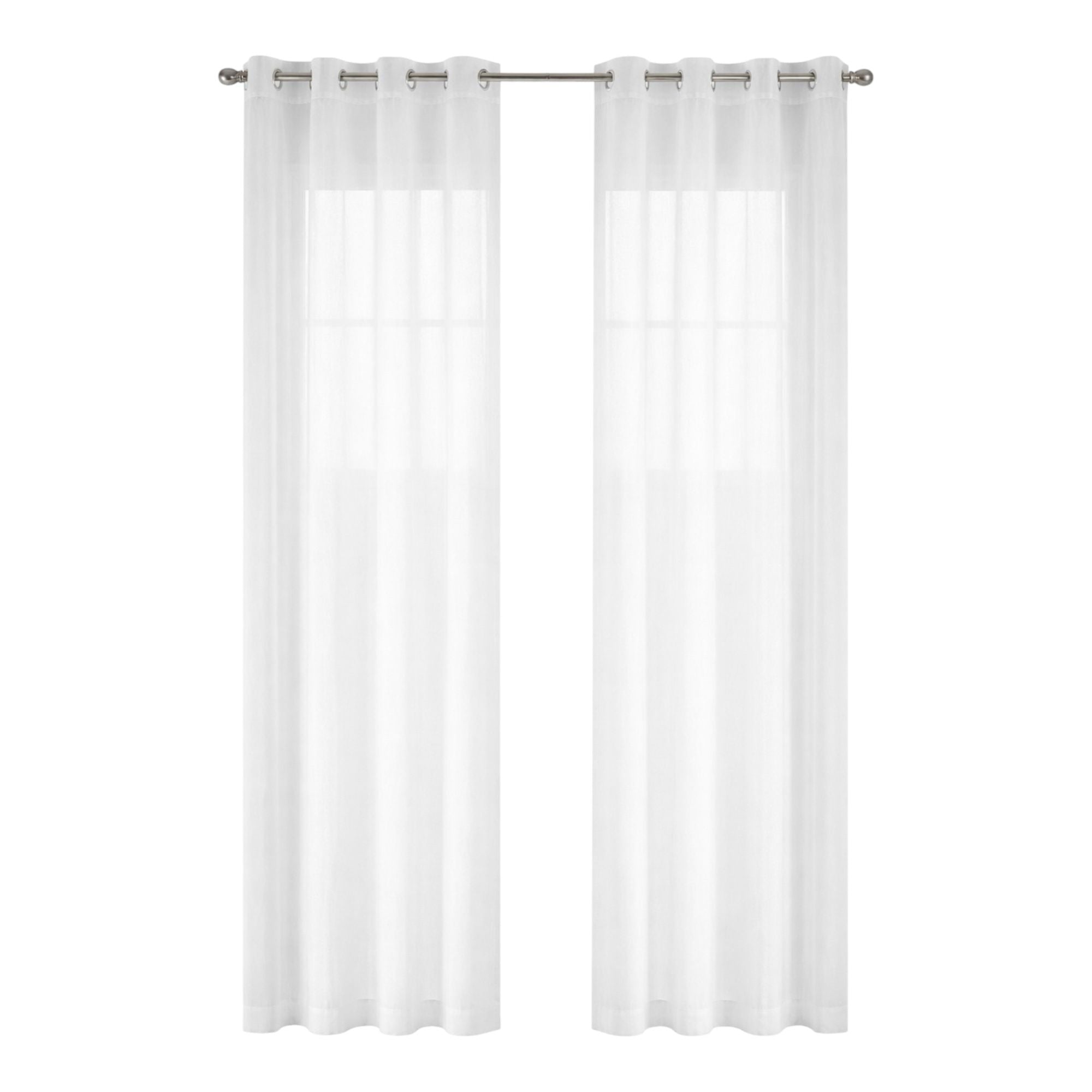 Lot de 2 rideaux voilages blancs 140x240 cm à oeillets transparents