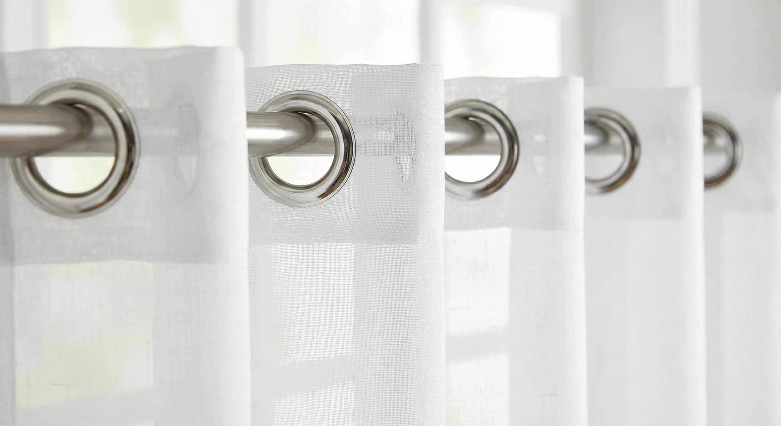 Lot de 2 Voilages Blancs 140x240 cm | Rideaux Voilage à Œillets