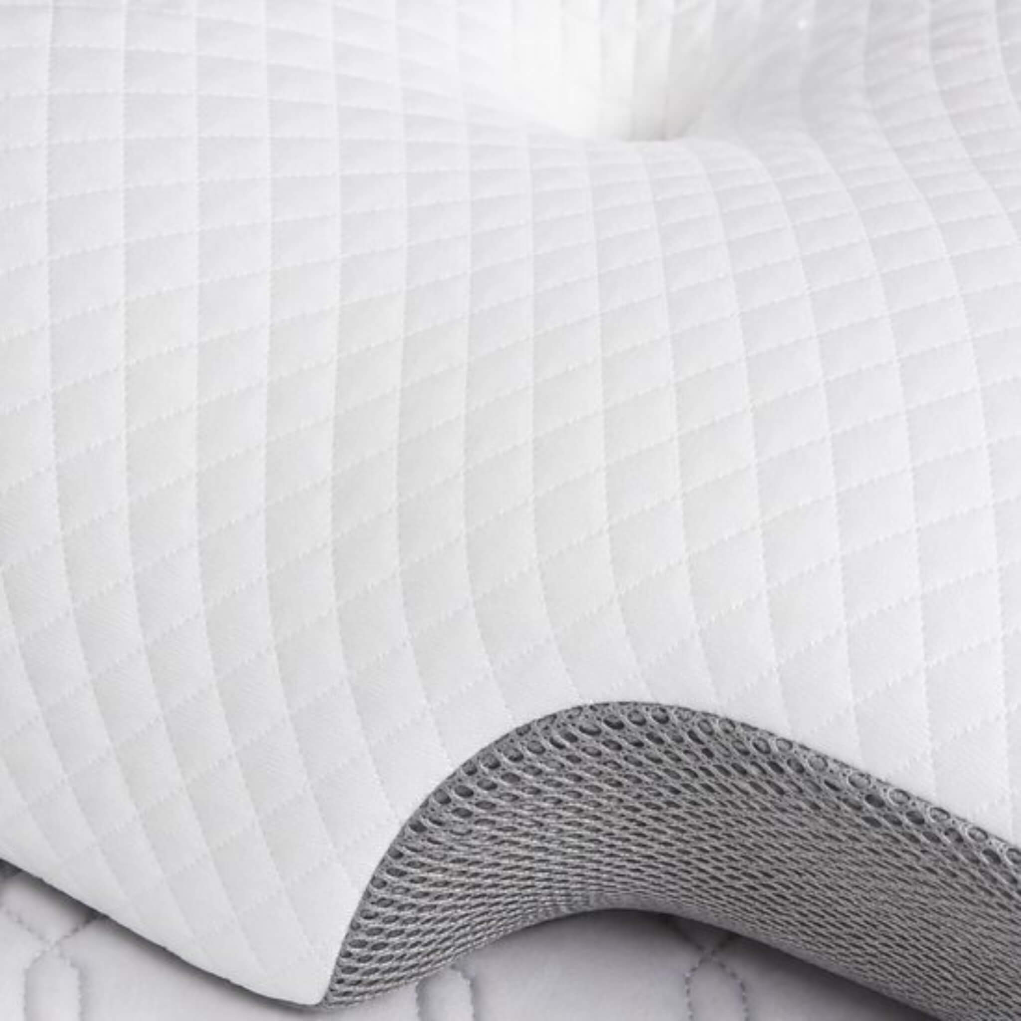 Oreiller Ergonomique Mémoire de Forme Contour Cervical 64x37,5 cm Blanc/Gris