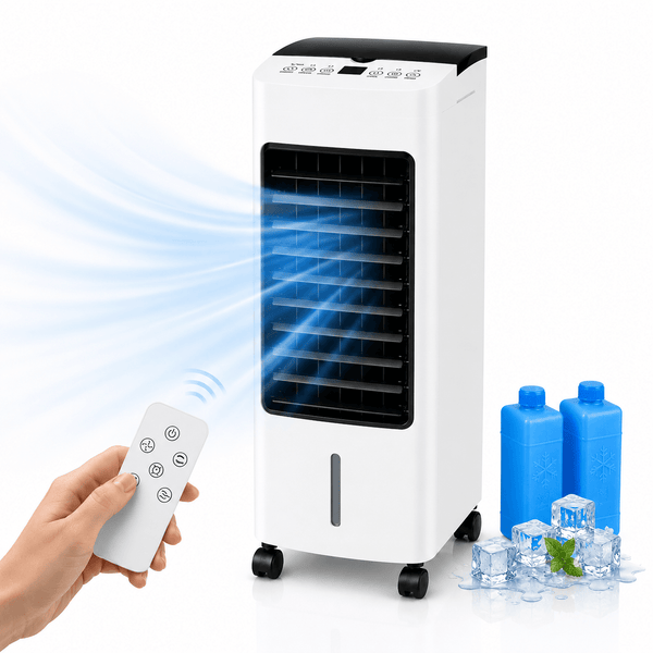 Rafraîchisseur d'Air 3 en 1 Silencieux 65W Réservoir 4L Télécommande