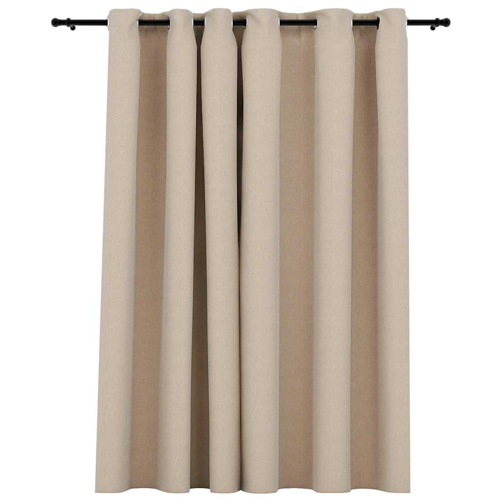 Rideau occultant aspect lin grande largeur 290x245 cm - Finition oeillets