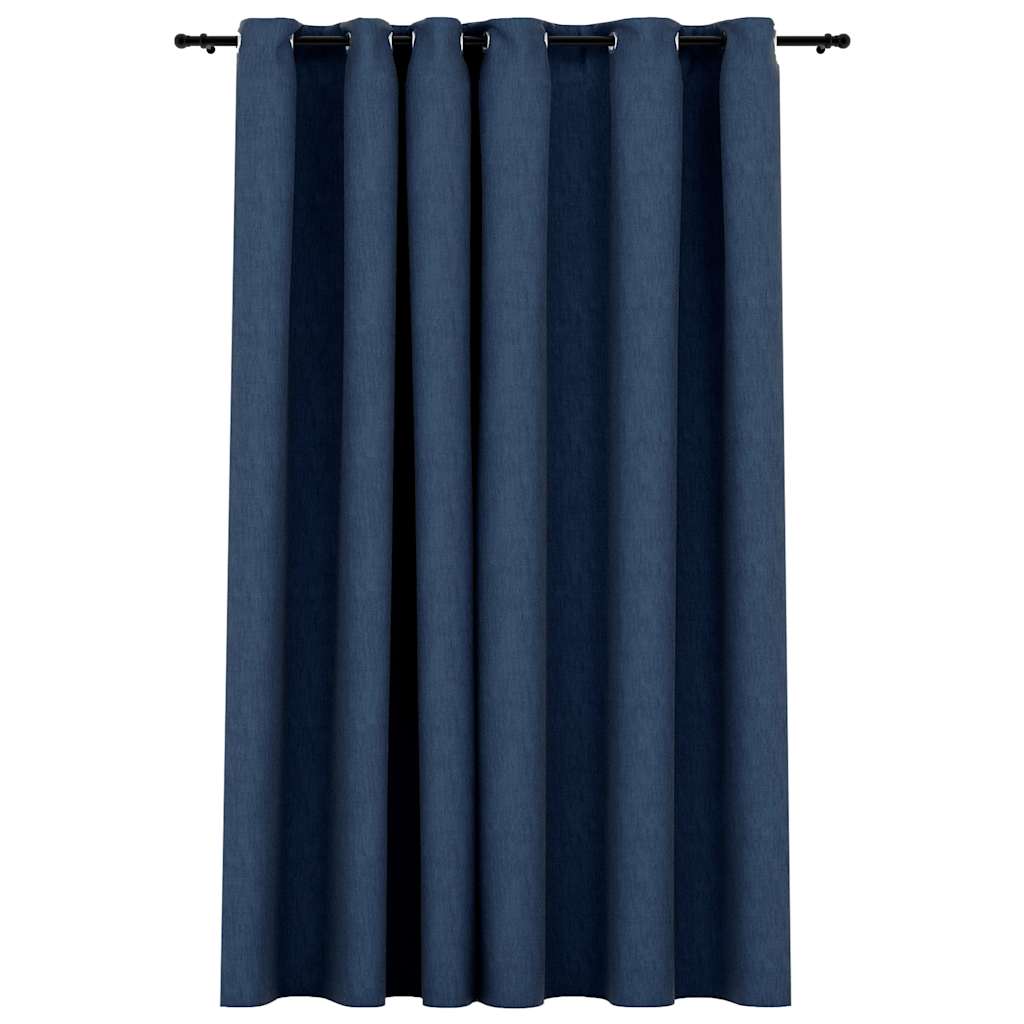 Rideau occultant aspect lin grande largeur 290x245 cm - Finition oeillets