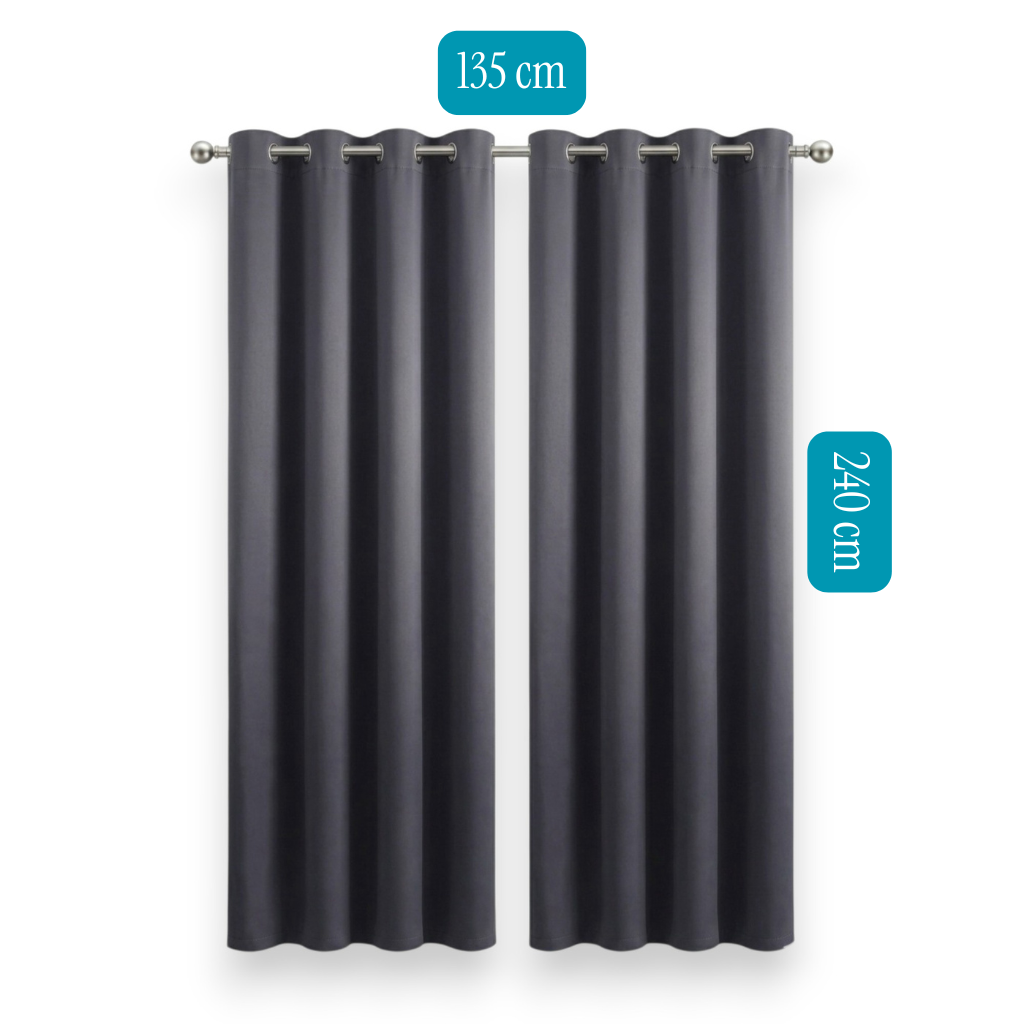 Rideaux Occultants 135x240 cm (Lot de 2) - Finition Oeillets