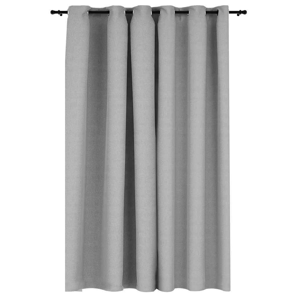 Rideau occultant aspect lin grande largeur 290x245 cm - Finition oeillets