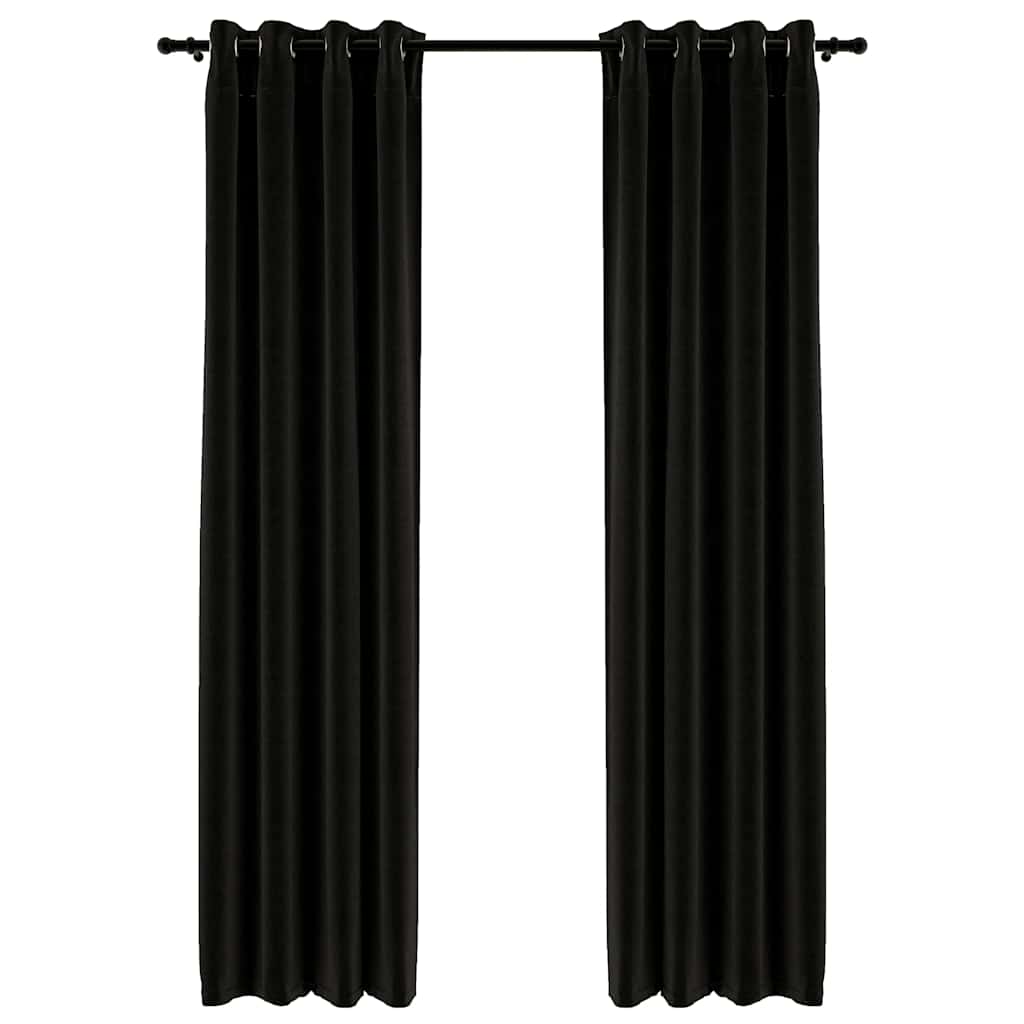 Rideaux occultants aspect lin 140x245 cm (Lot de 2) - Finition oeillets