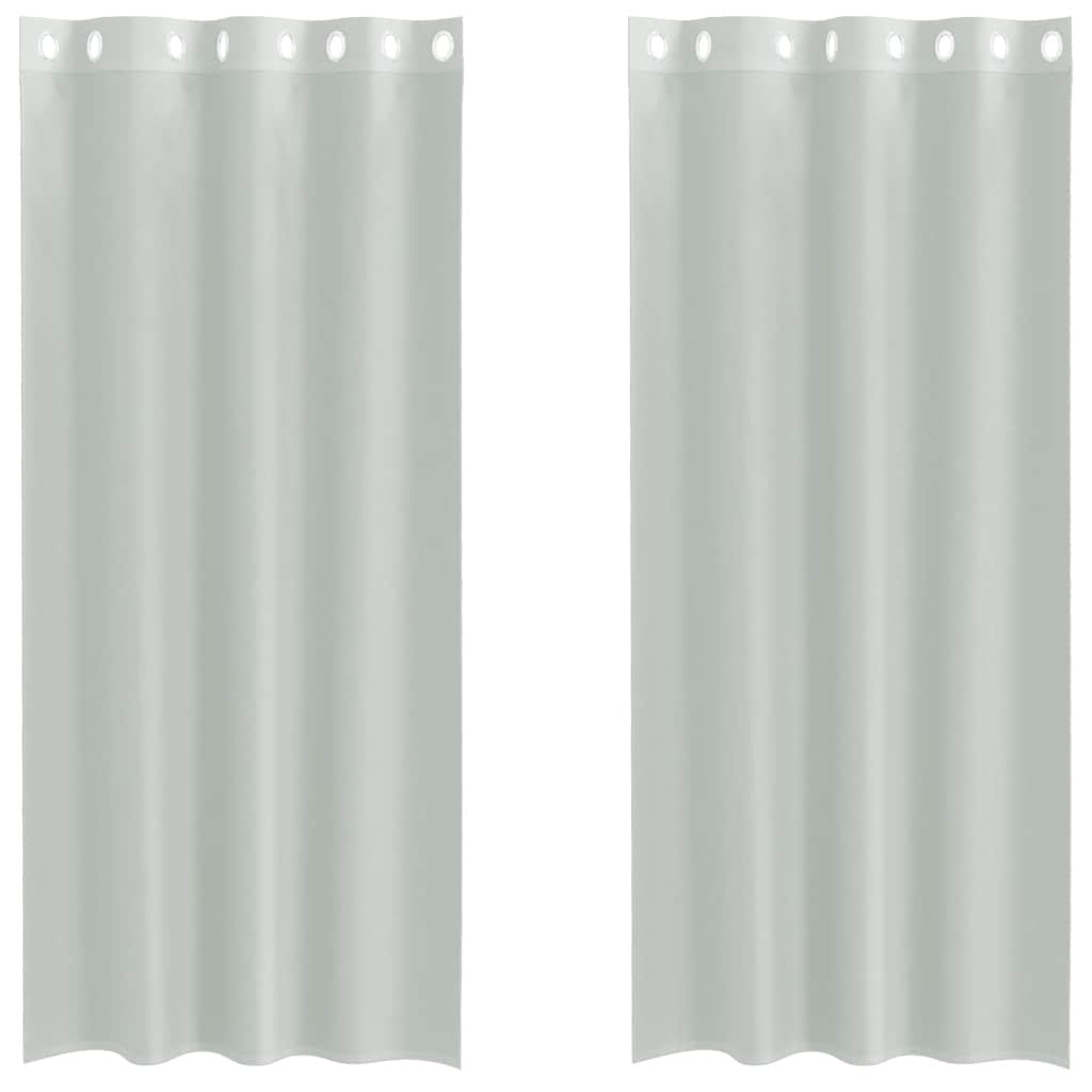 Lot de 2 Rideaux en Voile à Œillets | Voilage Semi-Transparent 140x245 cm