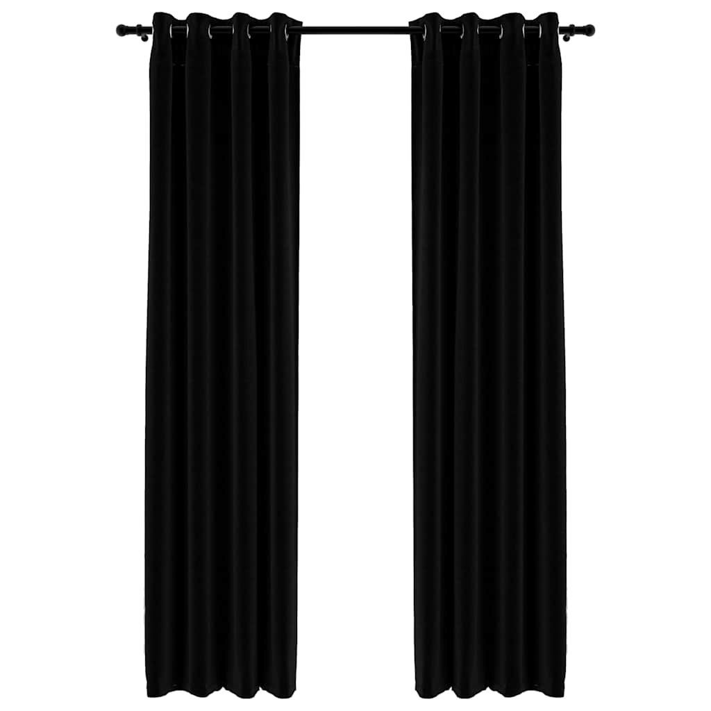 Rideaux occultants aspect lin 140x245 cm (Lot de 2) - Finition oeillets