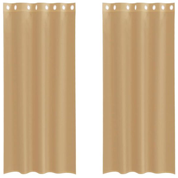 Lot de 2 Rideaux en Voile à Œillets | Voilage Semi-Transparent 140x245 cm