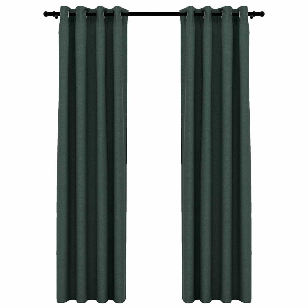 Rideaux occultants aspect lin 140x245 cm (Lot de 2) - Finition oeillets