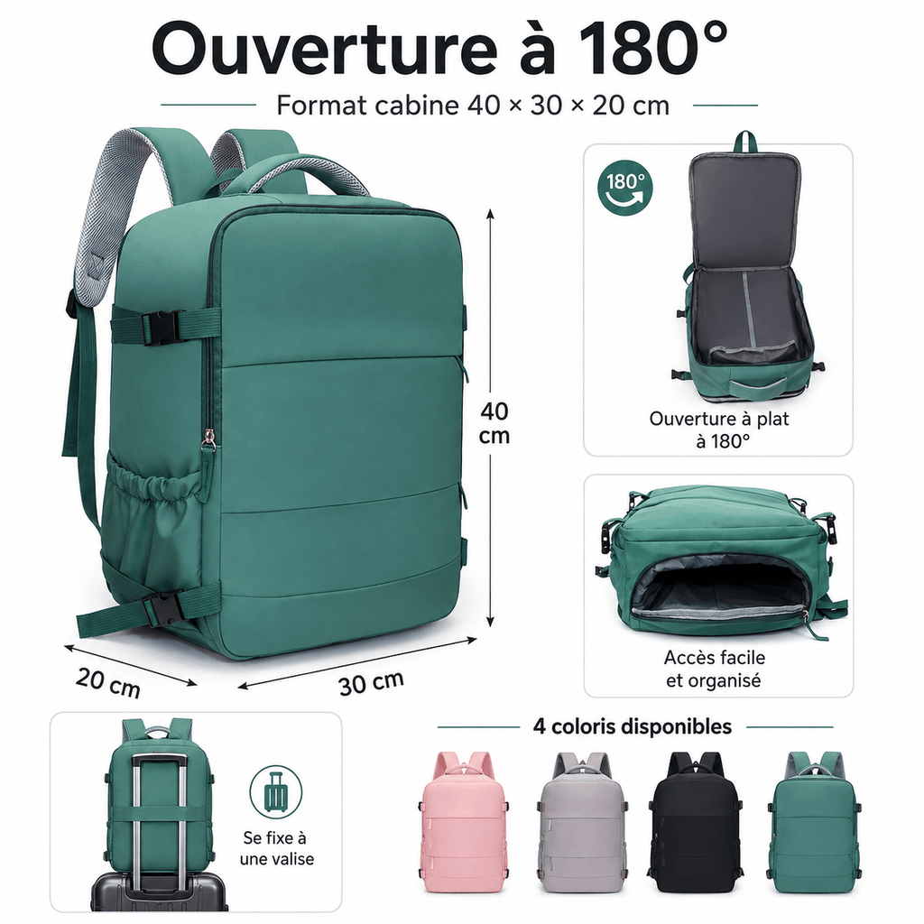 Cabin Backpack 40x30x20cm Travel 20-35L Lightweight 0.5kg Multipocket