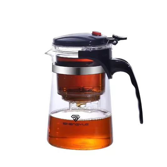 Tetera con infusor de doble pared de 500 ml: juego de té de borosilicato de primera calidad