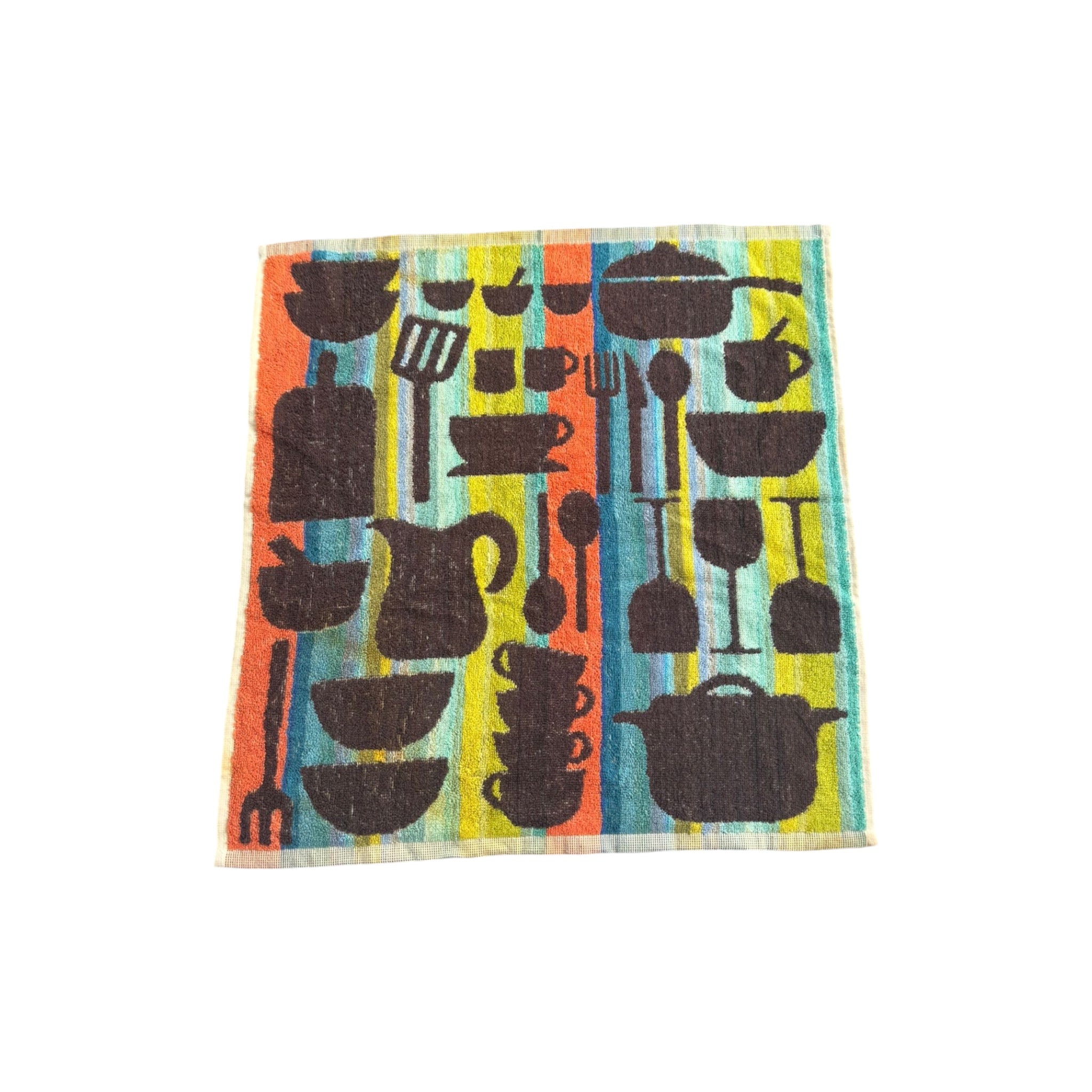 Lot De 6 Torchons De Cuisine En Jacquard Portugais Motif Vaisselle Multicolore 50×50cm