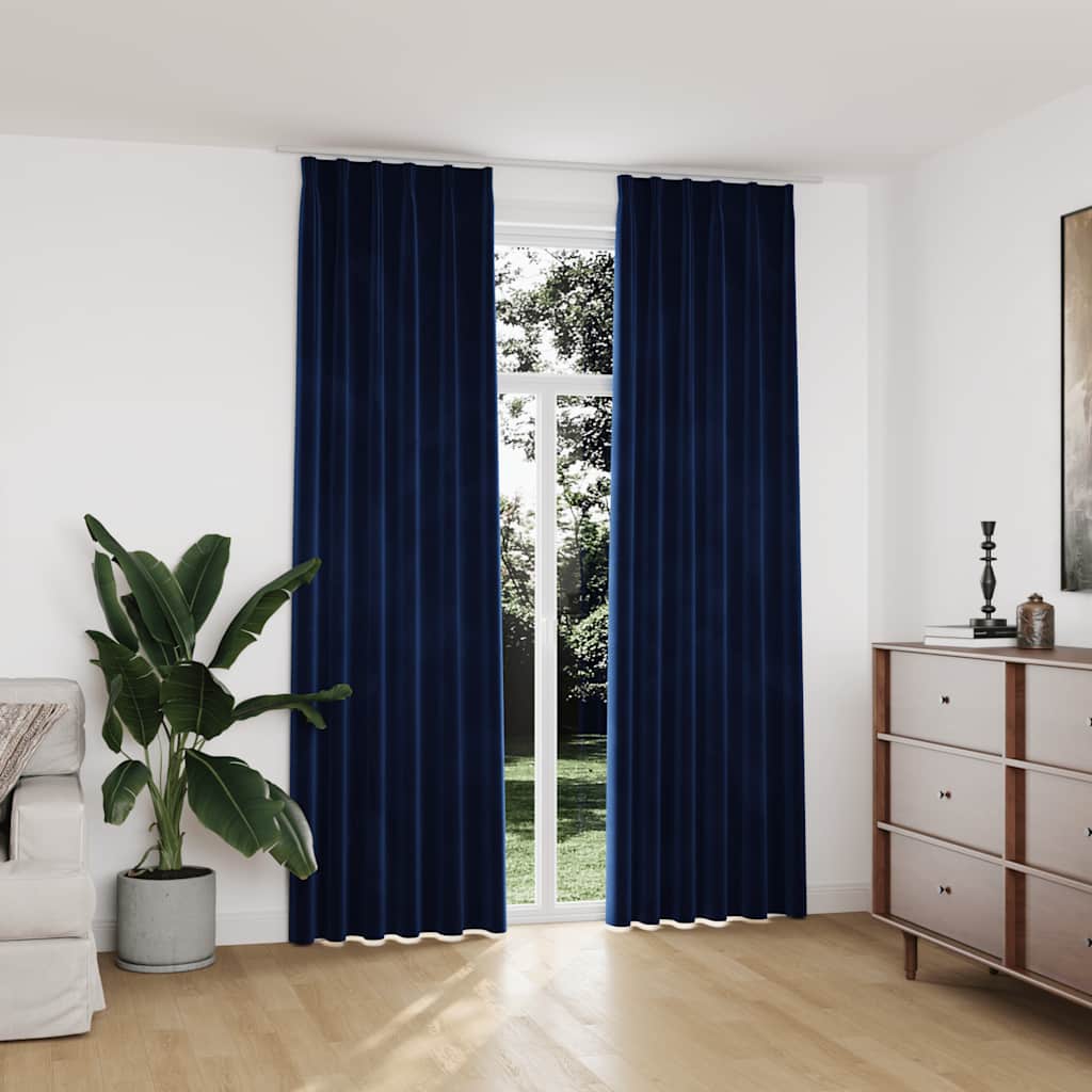 Cortinas opacas de terciopelo 140x245 cm (juego de 2) - Acabado con gancho