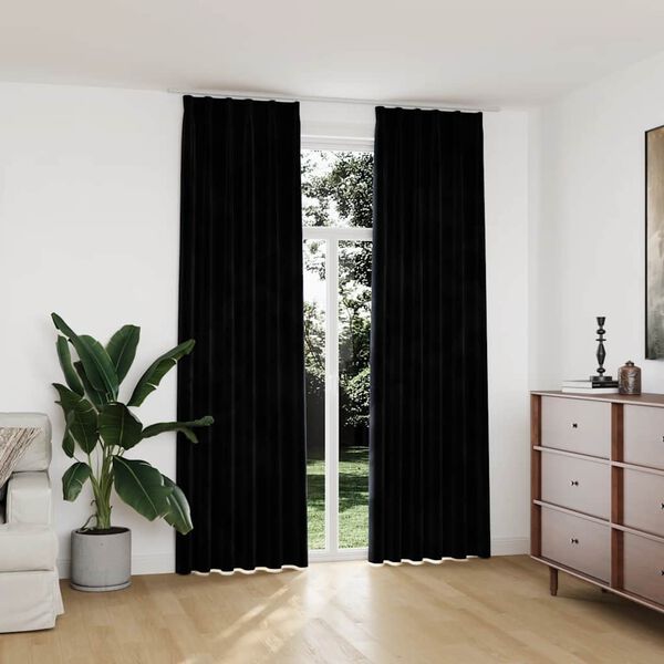 Cortinas opacas de terciopelo 140x245 cm (juego de 2) - Acabado con gancho