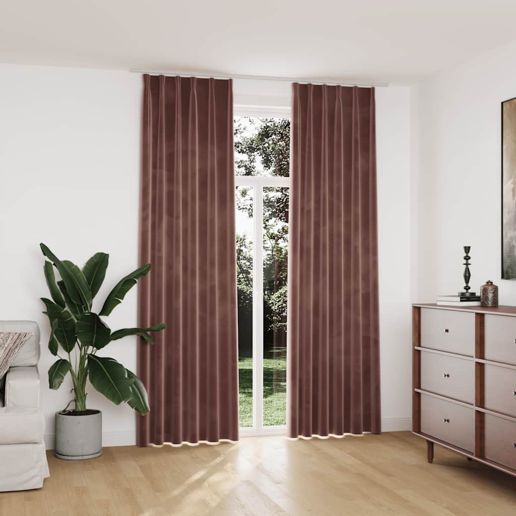 Cortinas opacas de terciopelo 140x245 cm (juego de 2) - Acabado con gancho