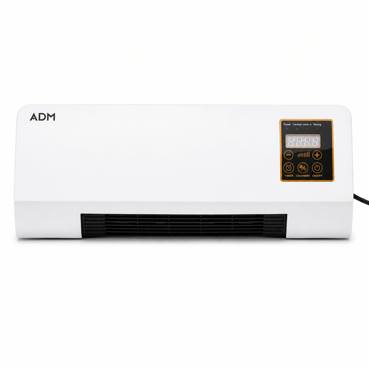 Ventilateur Mural 2 en 1 1200 W – Mode Ventilation et Chauffage, Télécommande, Écran LED, Minuterie 6 h, Blanc
