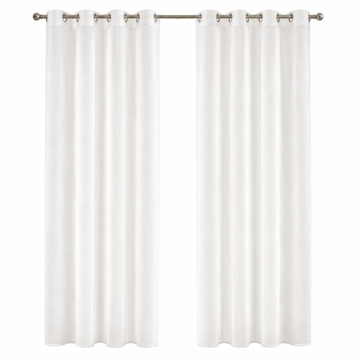 Lot de 2 rideaux voilages blancs 140x240 cm à oeillets transparents