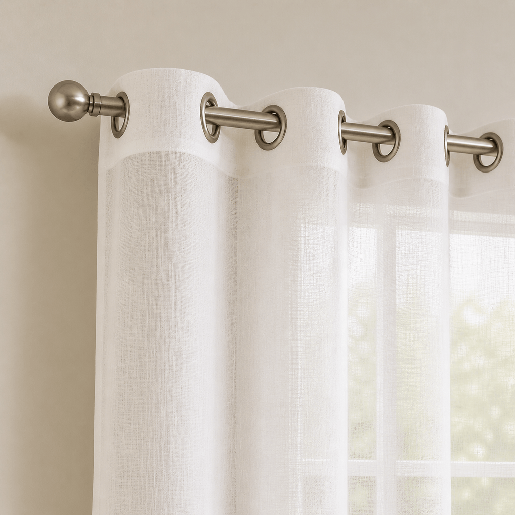 Lot de 2 rideaux voilages blancs 140x240 cm à oeillets transparents